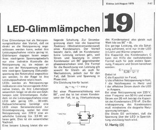  LED-Glimmlampe (kapazitive Netzkopplung) 