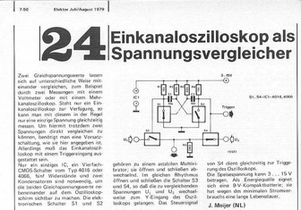  Oszilloskop-Einkanal als Spannungsvergleicher 