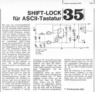  Shift Lock f&uuml;r ASCII Tastatur 