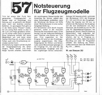  Notsteuerung f&uuml;r Flugzeugmodelle (Empfangs&uuml;berwachung Notprogramm) 