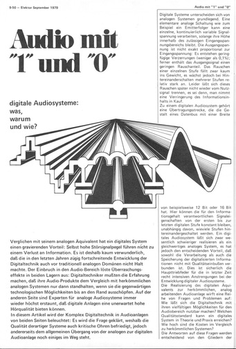  Audio mit 1 und 0 (digitale Audiosysteme, Grundlagen) 