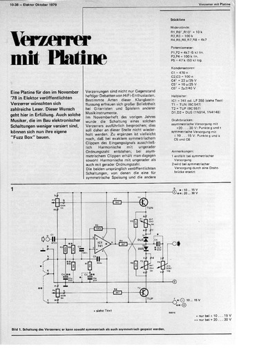  Verzerrer mit Platine (Fuzz Box, Musik, zu Heft 11/78) 