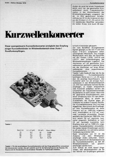  Kurzwellenkonverter (75-, 60-, 49- und 41-m-Band auf MW umsetzen, Mischer mit 3N211) 