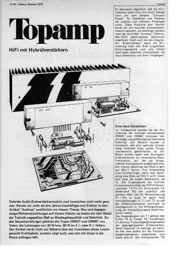  Topamp (mit hybriden Endverst&auml;rkern OM931, OM961, bis 60 W an 4 Ohm) 