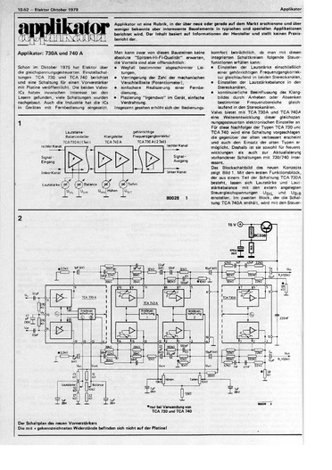  Applikator (TCA730, TCA740 Stereo-Audio-Vorverst&auml;rker, Klangsteller) 