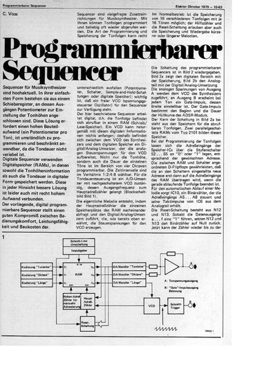  Programmierbarer Sequenzer (f&uuml;r Musiksynthesizer, digital, programmierbar) 