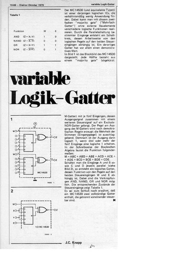  Variable Logik-Gatter (4 verschiedene Logikfunktionen mit 1 IC, MC14530) 