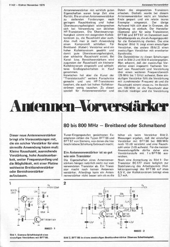  Antennen-Vorverst&auml;rker (80-800 MHz, variable Bandbreite, BFT66, BFT67, BC177) 