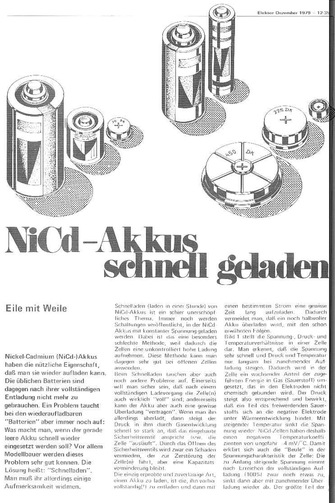  NiCd-Akkus schnell geladen (beim Schnelladen Zellspannung auswerten, LF357, TL084, 4066) 