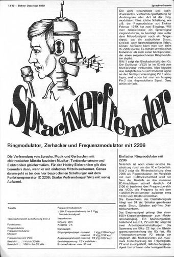  Sprachverfremder (Ringmodulator, Zerhacker und Frequenzmodulator mit XR2206CP) 