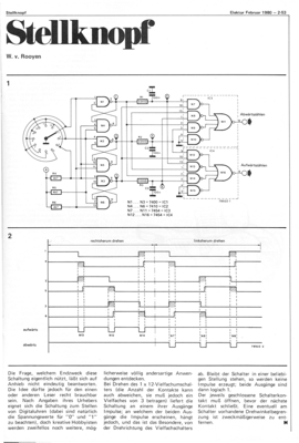 Stellknopf (Drehrichtung bewirkt dig. Signale an 1 von 2 Ausgängen, (Poti))