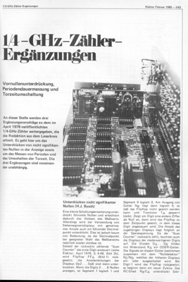 1/4-GHz-Zähler-Ergänzungen (Vornullunterdrückung, Periodendauermessung, Torzeitumschaltung)