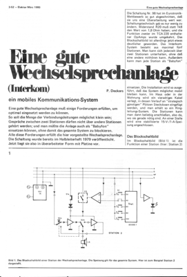 Eine gute Wechselsprechanlage (Interkom) (für 4-adrige-Ringleitung; TCA210, TCA220)