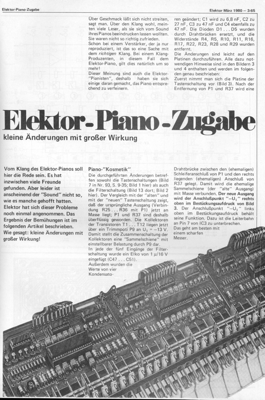 Elektor-Piano-Zugabe (Klang des Elektor-Pianos verbessern)