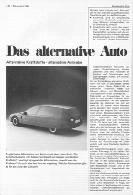 Das alternative Auto (Betrachtung alternativer Kraftstoffe)