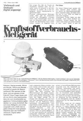 Kraftstoffverbrauchs-Messgerät (Verbrauch und Drehzahl anzeigen, mit f/U-Umsetzer XR4151, 74C928)