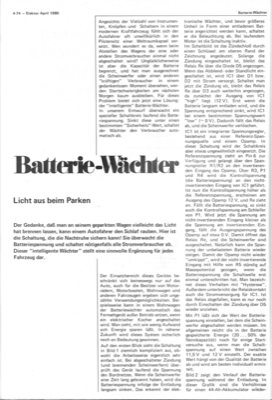 Batterie-Wächter (Verbraucher bei sinkender Auto-Batteriespannung abschalten)