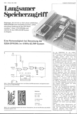 Langsamer Speicherzugriff (Lesezyklus des 4-MHz-SC/MP-Systems verlängern; 4011)