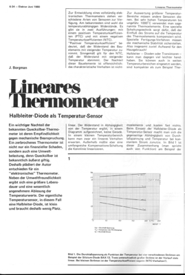 Lineares Thermometer (1N4148 als Sensor in Brückenschaltung, Konstantstrom mit 723)