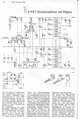 V-FET-Endverstärker mit Platine (60W)