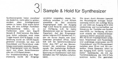 Sample and Hold für Synthesizer