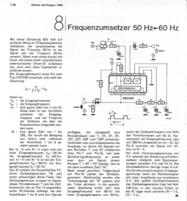 Frequenz-Umsetzer 50 zu 60 Hz (XR2240)