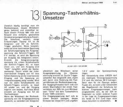 Spannung zu Tastverhältnis-Umsetzer (LM324)