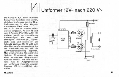 Umformer 12 zu 220V (4047 = zu ~ 50-400Hz)