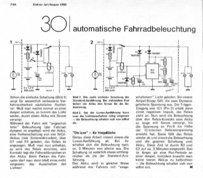 Automatische Fahrrad-Beleuchtung (NiCd)