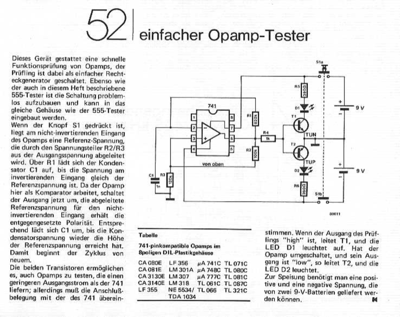 Einfacher OpAmp-Tester (741)