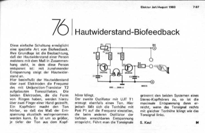 Hautwiderstand-Biofeedback