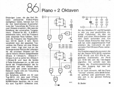 Elektor-Piano-Zusatz (2 Oktaven)