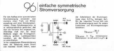 Symmetrische Stromversorgung (aus 1 Wechselspannung)