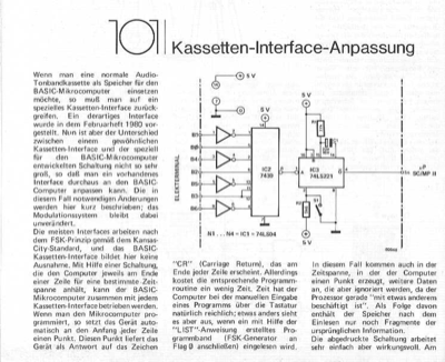 Kassetten-Interface-Anpassung (FSK Kansas City)