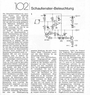 Schaufenster-Beleuchtung (Fern-Schalter durch Glas )