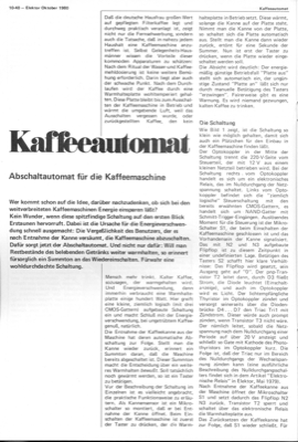 Kaffeeautomat (Kaffeemaschine bei entfernter Kanne abschalten; Mikroschalter)