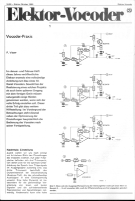 Elektor-Vocoder (Hinweise für die Einstellung)
