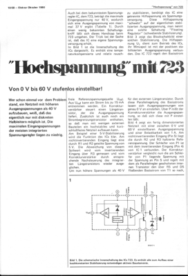 Hochspannung mit 723 (von 0-60V einstellbar, Spannungsversorgung)