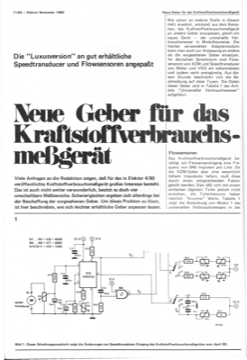 Neue Geber für das Kraftstoffverbrauchsmessgerät (zu Heft 4/80)