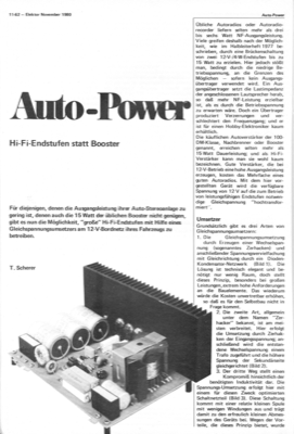 Auto-Power (Spannungswandler für Versorgung von Hi-Fi-Endstufen, 150W 60V)