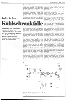 Kühlschrankfalle (Tongenerator in Getränkedose ausgelöst durch Mikroschalter)