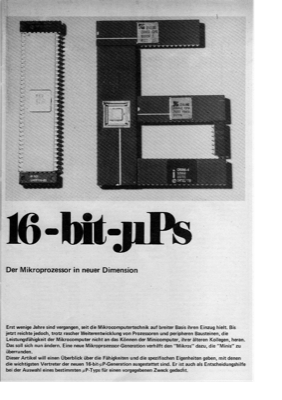 16-bit-Mikroprozessoren (Überblick, Einheftung in Heftmitte)