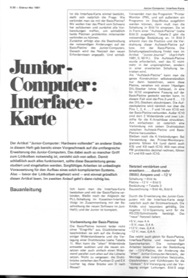 Junior-Computer: Interface-Karte
