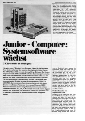 Junior-Computer-Software (Daten auf Magnetband)