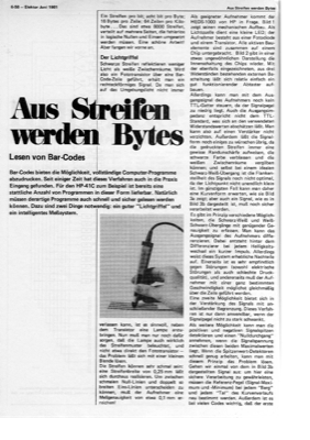 Aus Streifen werden Bytes (Barcode Leser, HEDS1000)