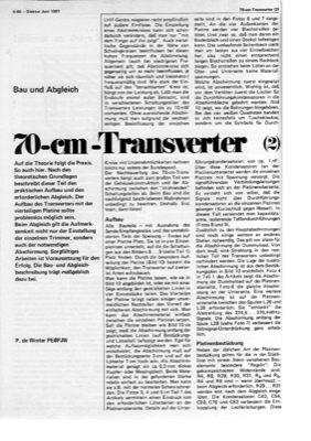 70-cm-Transverter, Teil 2 (Bau und Abgleich)