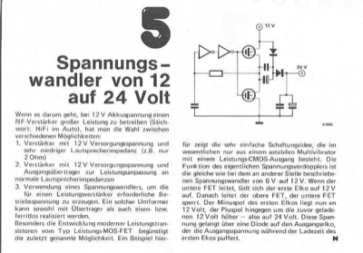 Spannungswandler 12 zu 24V (MOSFET, kein Übertrager)