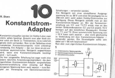 Konstantstrom-Quelle (10 mikro A bis 10 milli A)