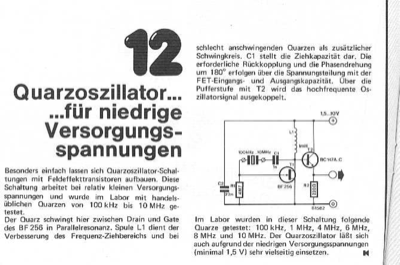 Quarz-Oszillator (1,5V, bis 10MHz)