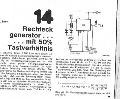 Rechteck-Generator (50% Tastverhältnis, 555)
